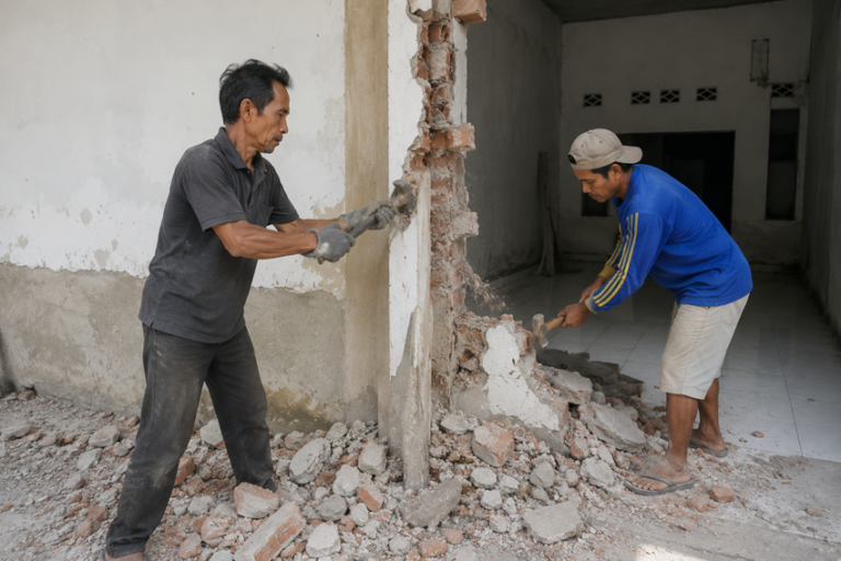 upah tukang harian dan borongan di pondok gede