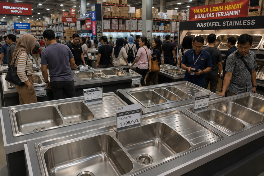 wastafel cuci piring stainless